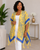 SGRHO Soror Yellow Blue Leopard Structured Kimono