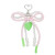 AKA White Pearl and Pink Cord Bows Heart Bag Clip