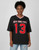 DST  2025 OVERSIZED V-NECK FOOTBALL JERSEY TEE_BLACK