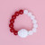 DST Sorority Red White Pearl Glass Bead Bracelet