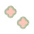 AKA Pink Silver Green Rhinestone Clover Studs(BCAM)