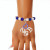  ZPB Blue White Bling Sorority Charm Bracelet  (BCAM)