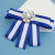  ZPB Sorority Blue White Bow Tie Style Brooch (BCAM)