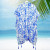  ZPB Sorority Blue White ColorBlock Swirl Kimono  (BCAM)