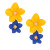 Blue Gold Flower Earrings(BCAM) Blue Gold Flower Earrings(BCAM)