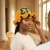 SGRHO Gold Crochet Ruffle Bucket Hat 