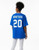 ZPB  OVERSIZED V-NECK FOOTBALL JERSEY TEE_ROYAL_BLUE   ( L/XL  ONLY )