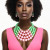 Chunky Pink Green Pearl Bib Necklace Set