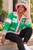  AKA Green WOOL SWEATER CARDIGAN  + FREE MATCHING AKA RUFFLE BUCKET HAT