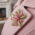 Brooch AKA Large Pink Green Stone Loop Pearl Pin(BCAM)