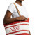 DST Faded Red Raffia Embroidered Beach Tote Bag