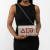 DST Clear with Red Rhinestone Flap Snap Clutch Bag