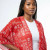 DST Red and White Graphic Print Viscose Kimono