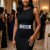 ZPB Blue Clear Rhinestone Wide Black Stretch Belt