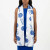 ZPB Long White and Blue Shield Rectangle Scarf