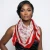 DST Red and White Greek Square Sorority Scarf(BCAM)