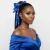 SGRHO Blue and Crystal Large Ribbon Bow Hair Clip(BCAM)