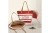 DST Faded Red Raffia Embroidered Beach Tote Bag