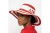 DST Red Raffia Embroidered Floppy Beach Sun Hat