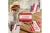 DST Faded Red White Raffia Embroidered Pouch Bag