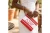DST Faded Red White Raffia Embroidered Pouch Bag