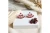 DST Red Silver Fan Stud Earrings