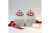 DST Red Silver Fan Stud Earrings