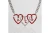 DST Red and Clear Triple Heart Pendant Necklace
