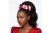 DST Red & White XL Silky Jeweled Hair Scrunchie