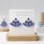 ZPB Sorority Greek Blue Silver Fan Stud Earrings