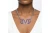 ZPB Blue and Clear Triple Heart Pendant Necklace