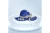 Zeta Phi Beta Rhinestone Blue Hat Brooch Pin
