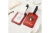 DST Red Faux Leather 2 Pcs Luggage Tag Set