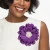 Purple Violet Flower Pearl Brooch