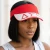 DST Red Canvas Greek Rhinestone Brim Visor Hat