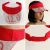 DST Red Canvas Greek Rhinestone Brim Visor Hat