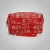 DST Red and White Graphic Print Makeup Pouch