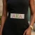 AKA Rhinestone Wide Black Stretch Canvas Belt