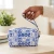ZPB Blue and White Graphic Print Makeup Pouch