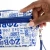 ZPB Blue and White Graphic Print Makeup Pouch