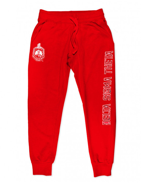 DST SEQUINS PATCH SWEATPANTS_RED
