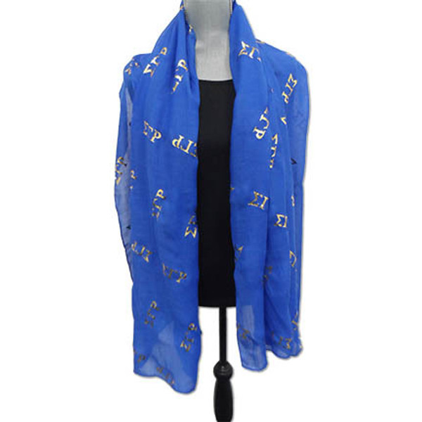 SCARF:  SGRHO  FOIL APPLIQUE GAUZE SCARVES #3 SCARF:  SGRHO  FOIL APPLIQUE GAUZE SCARVES #3