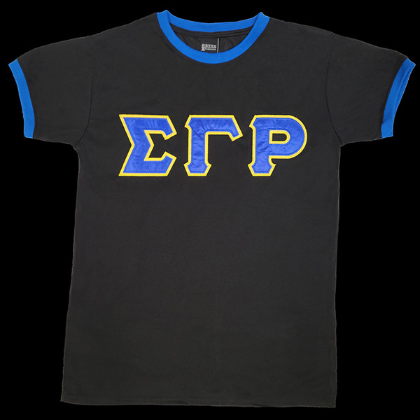 SGRHO  Black Ringer Tee Shirt SGRHO  Black Ringer Tee Shirt