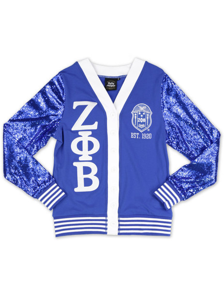 ZPB  Sequin Cardigan  ( Royal ) (BCAM) ZPB  Sequin Cardigan  ( Royal ) (BCAM)