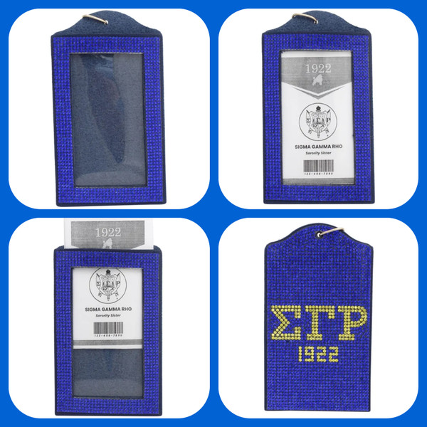 SGRHO Blue Sparkle Sorority Pride ID Badge Holder
