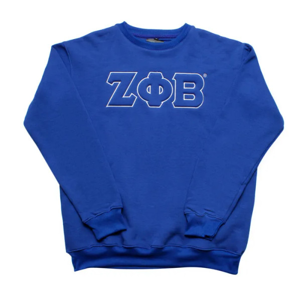 ZPB Blue Embroidered Crew Sweatshirt - Prime Heritage Gifts