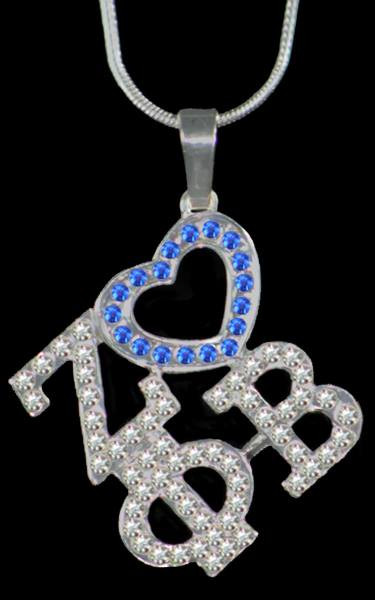 Jewel: Zeta Phi Beta  Swarovski  Crystal Heart  Necklace(BCAM)