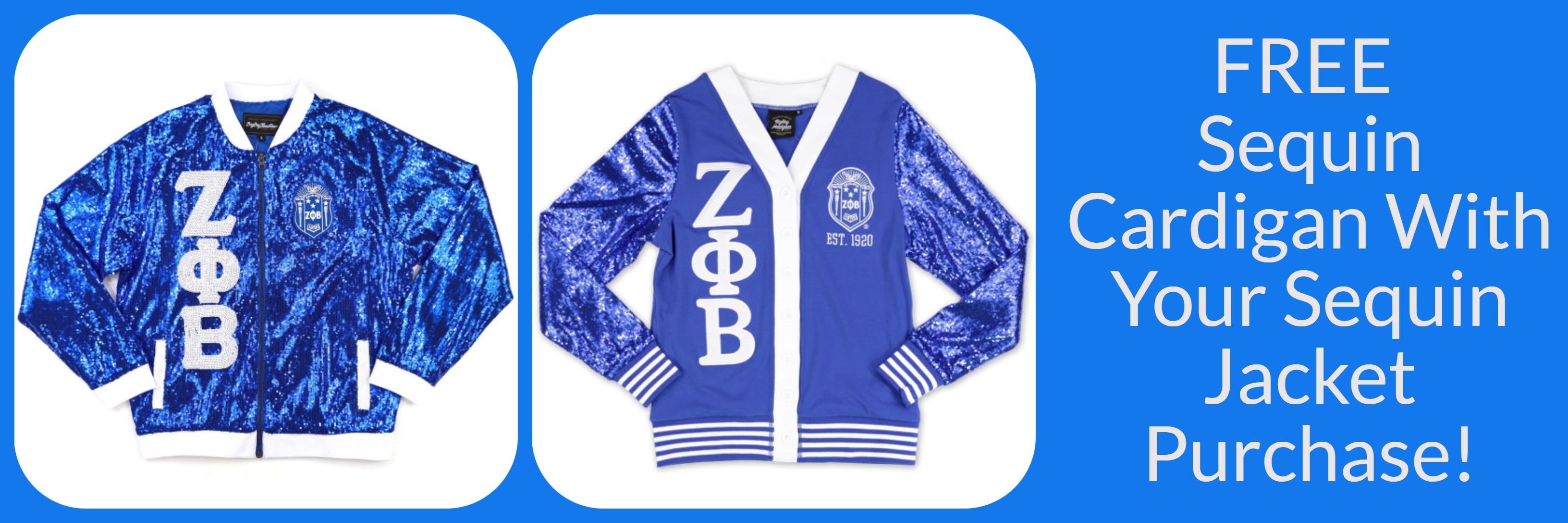 Zeta Phi Beta Collection - ZPB Sequins Jackets - Cardigan Promo