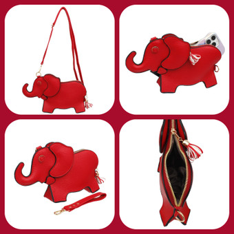 Bag Red Elephant Crossbody Clutch (DST) - Prime Heritage Gifts