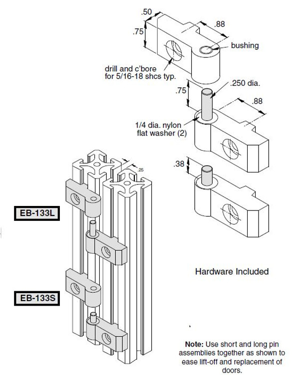 EB-133 Right Hand Lift-Off Hinge Assembly